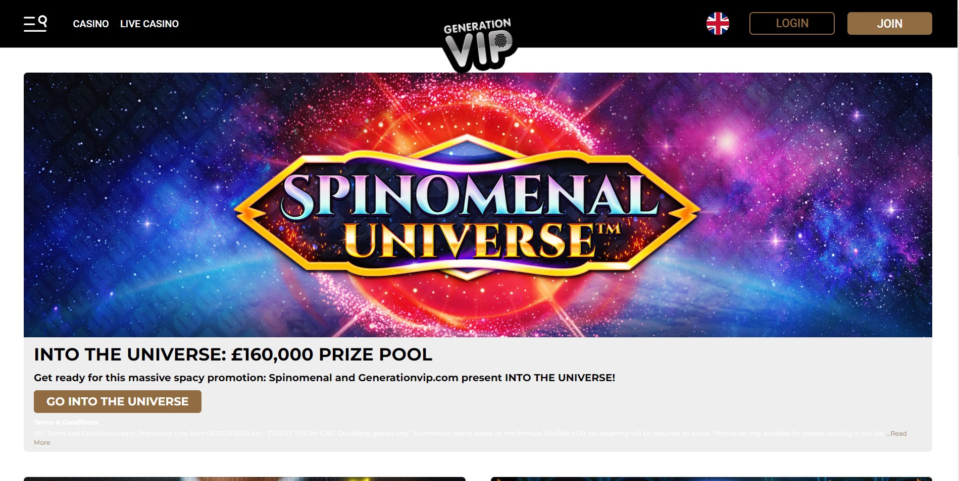 Generation VIP promotions page