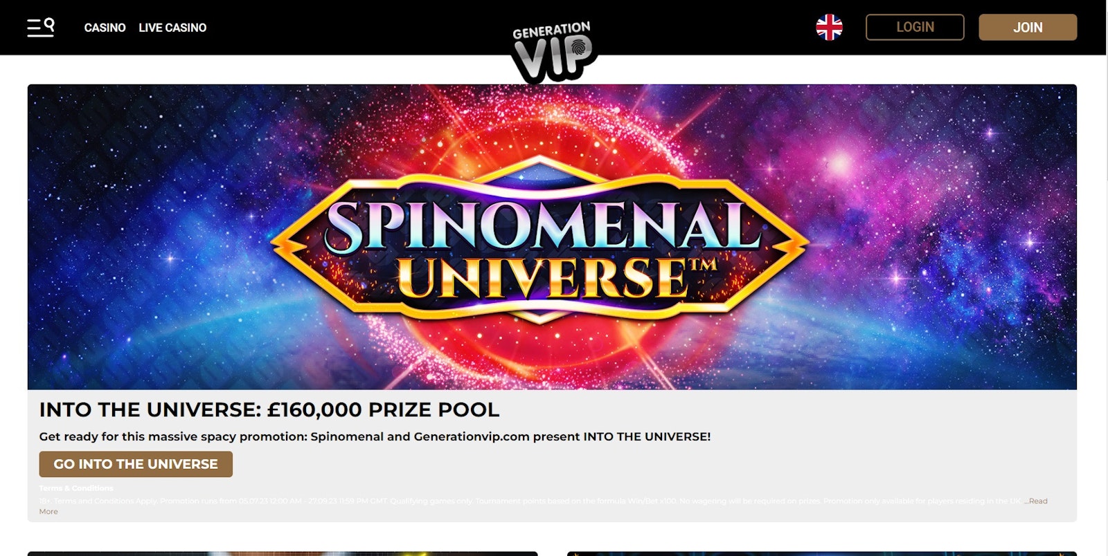 Generation VIP promotions page