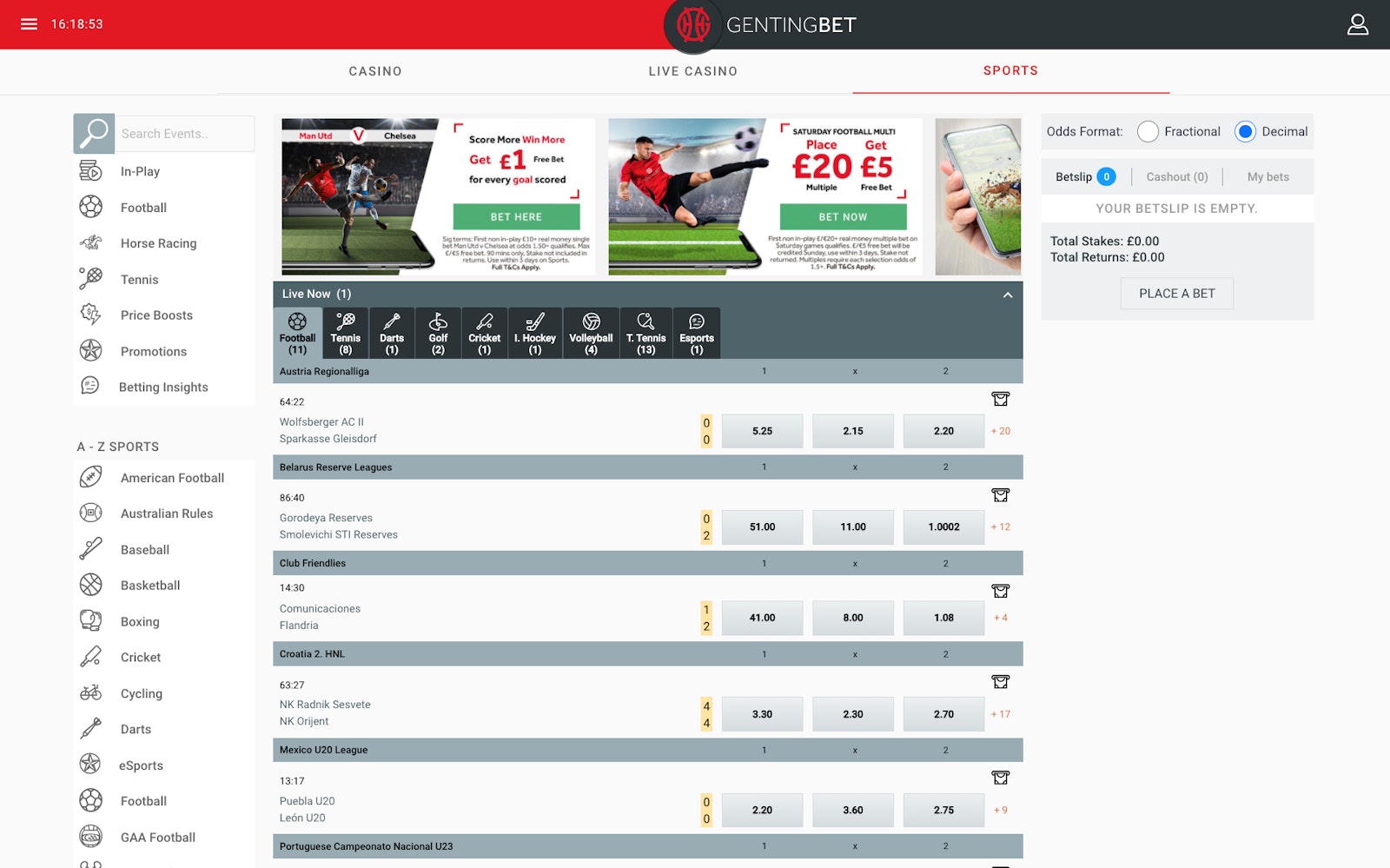 Genting Bet homepage