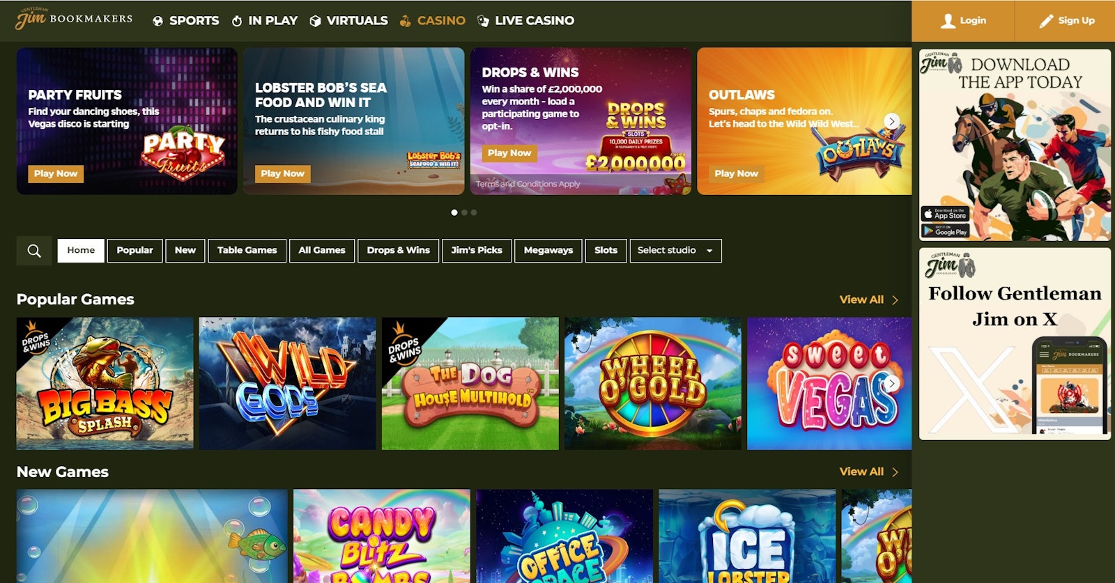 Gentleman Jim Casino page