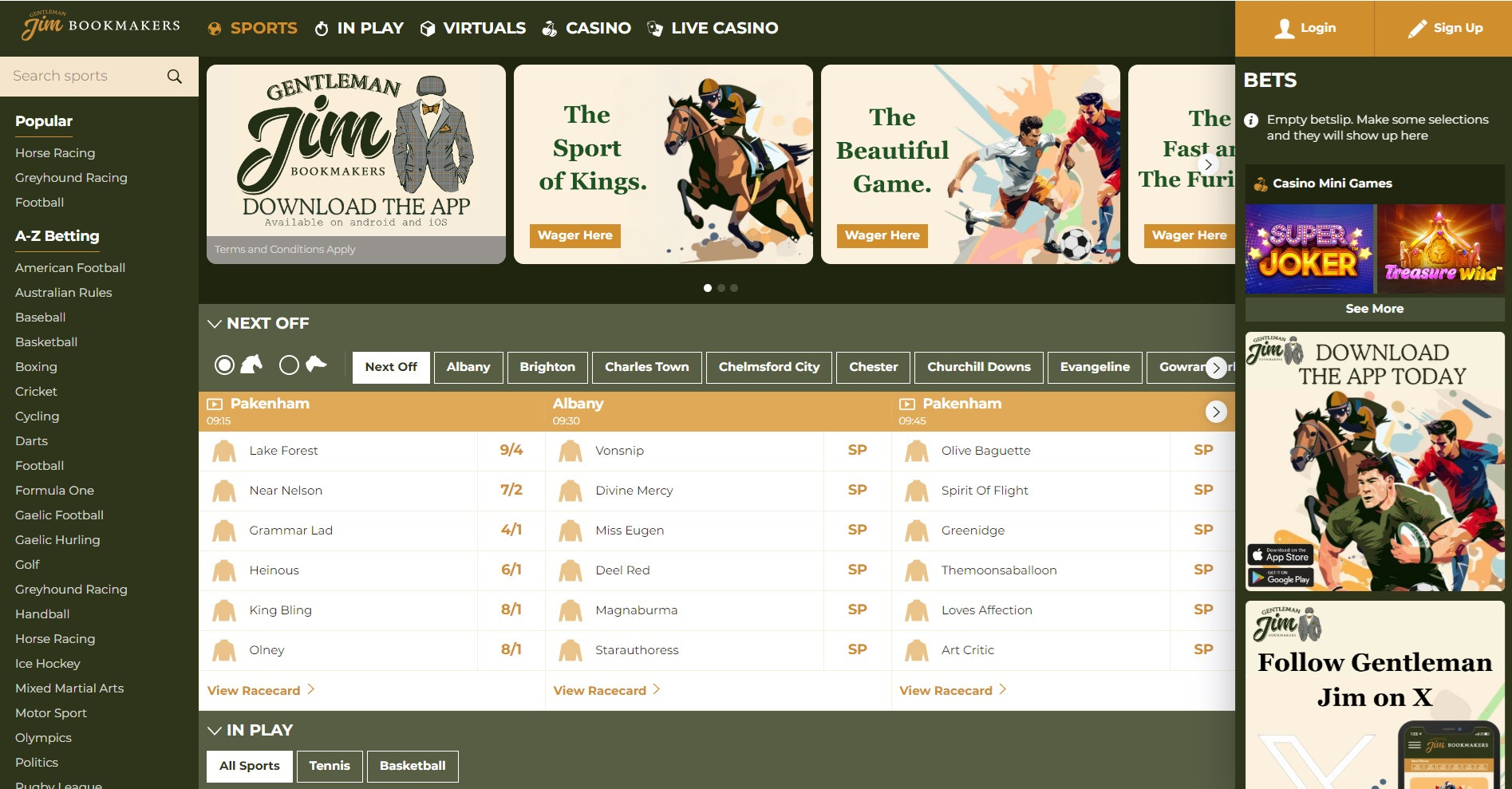 Gentleman Jim hompage