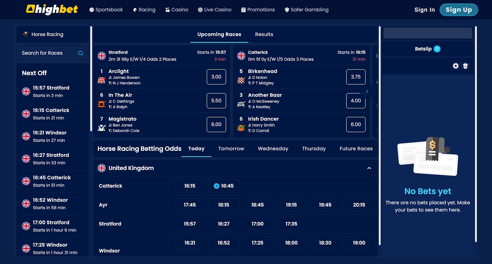 High Bet Horse Racing