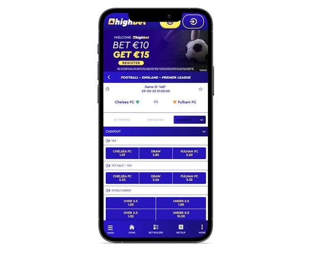 Highbet cashout screenshot