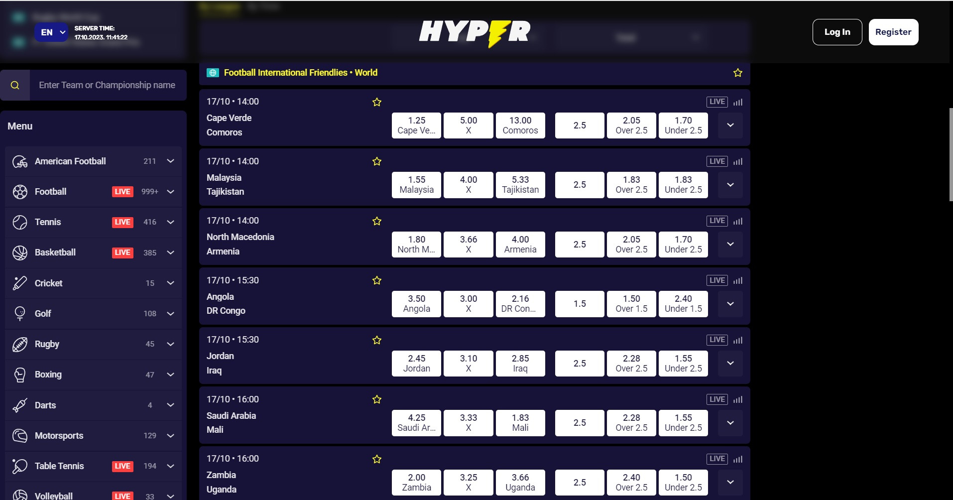 Hyper Sports football section