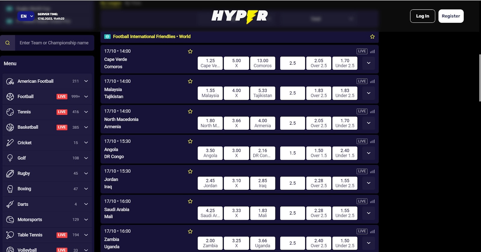 Hyper Sports football section