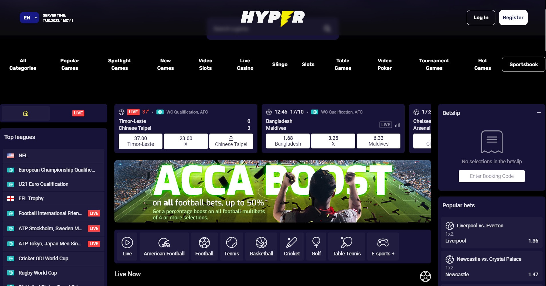 Hyper Sports homepage