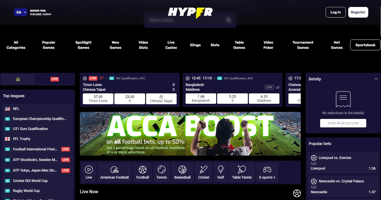 Hyper Sports homepage