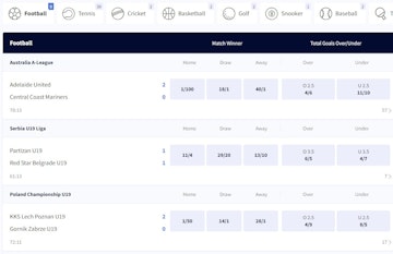 In play betting section at Fafabet