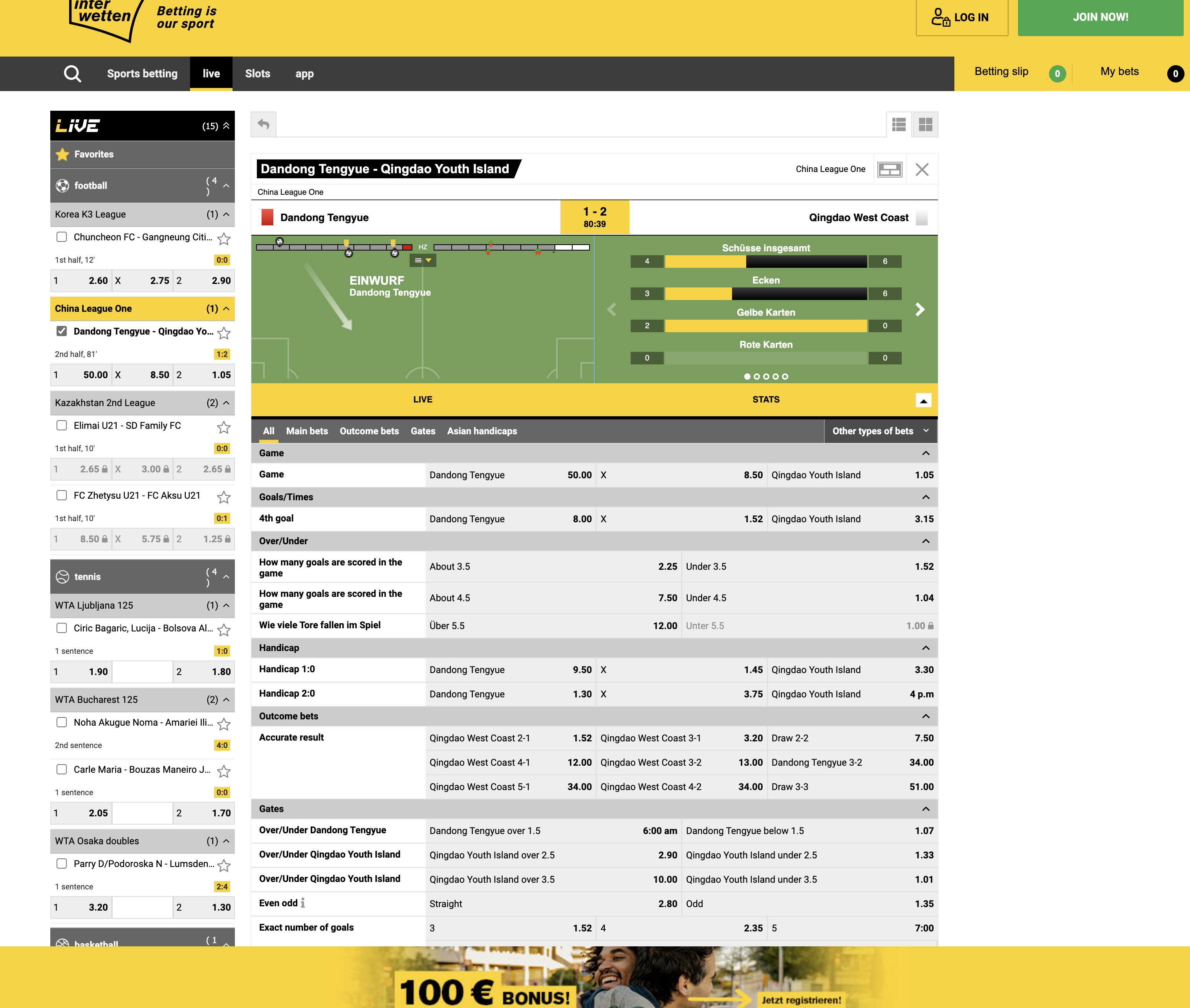 Interwetten Live Betting
