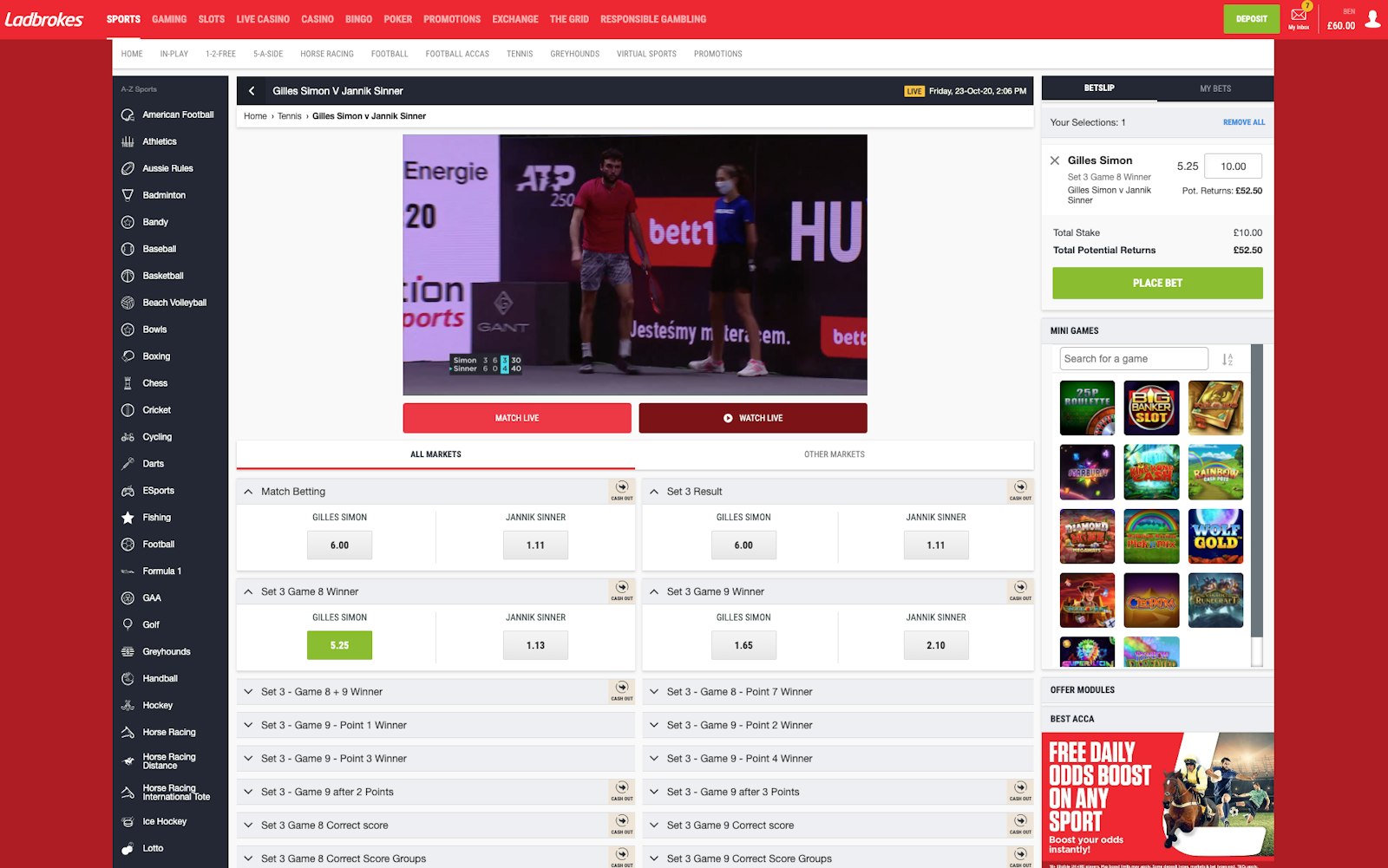 Ladbrokes live betting