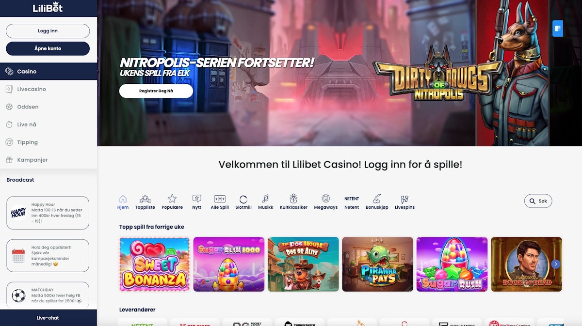 Lilibet Casino interface