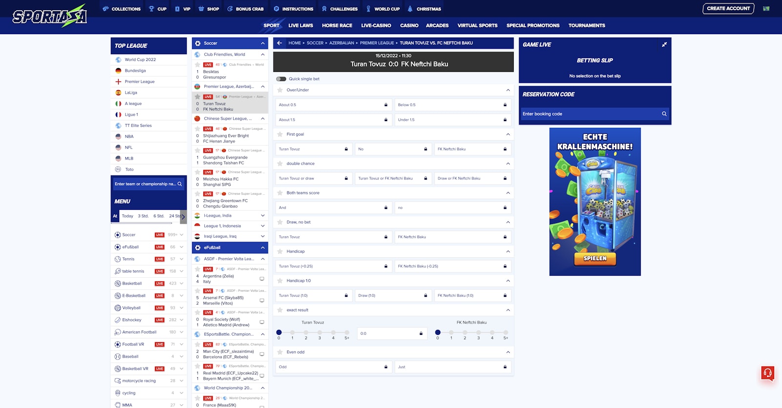 Live Betting Sportaza