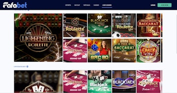 Live Casino games at Fafabet