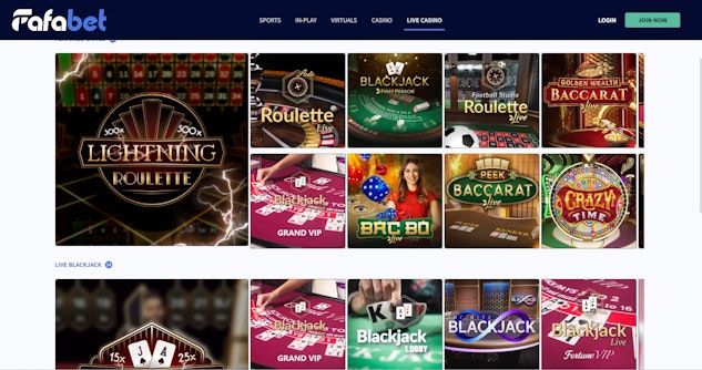 Live Casino games at Fafabet
