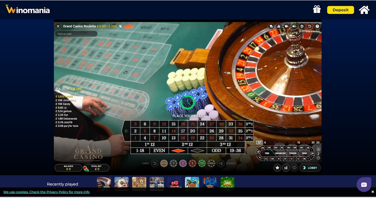 Live Roulette at Winomania