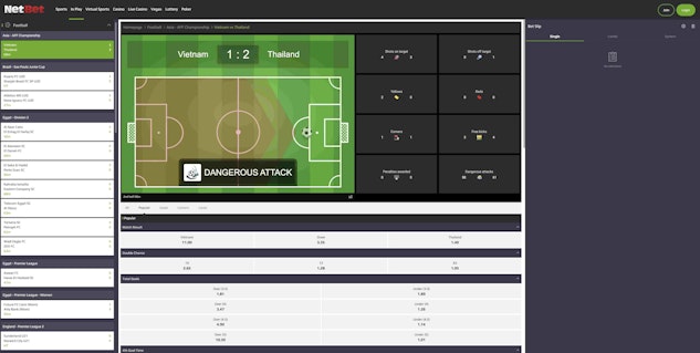 Live betting on NetBet screenshot