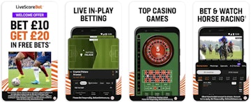 Livescore Bet mobile app screenshots