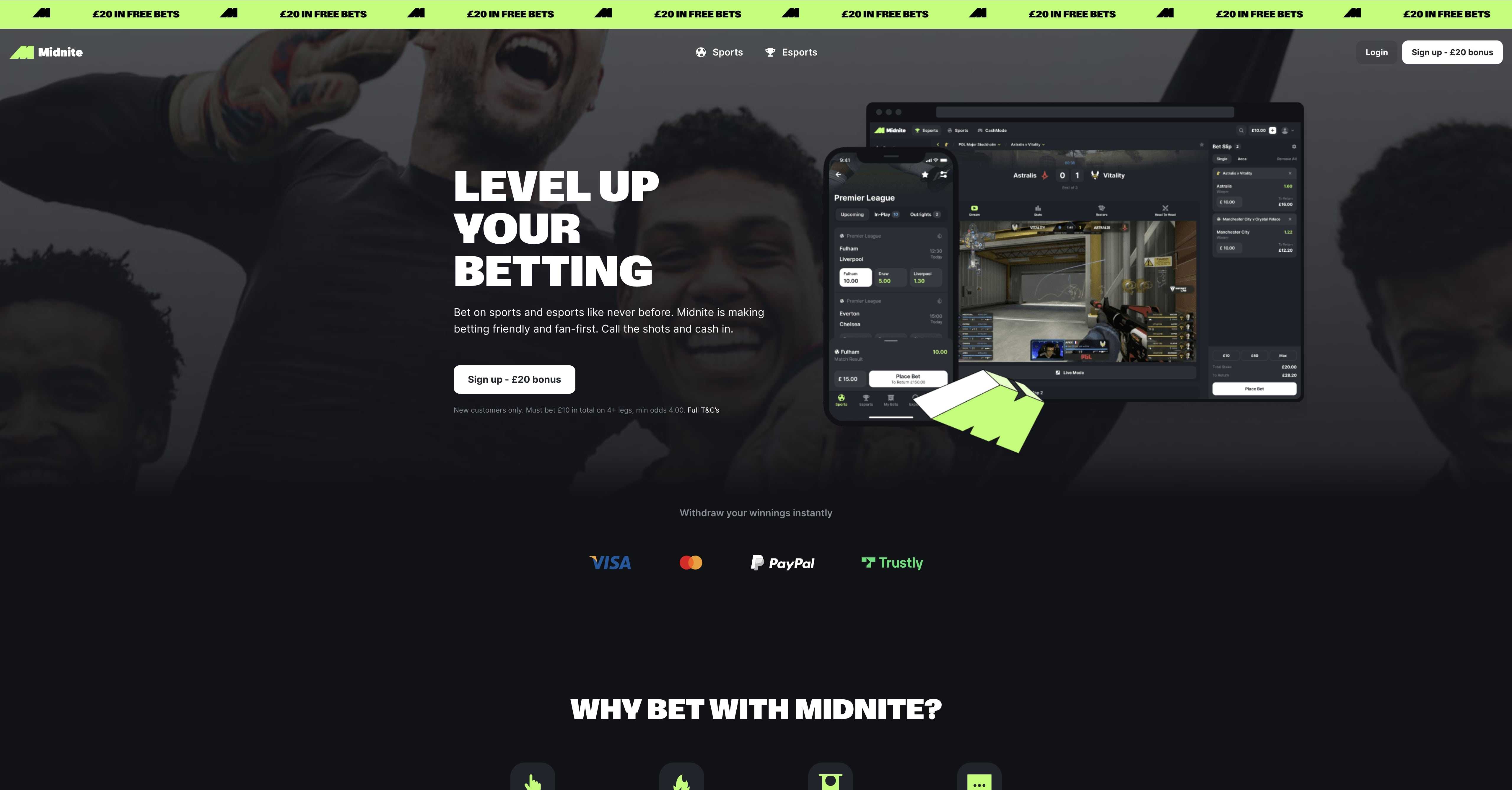 Midnite main homepage