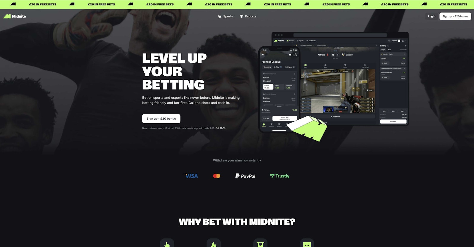 Midnite main homepage