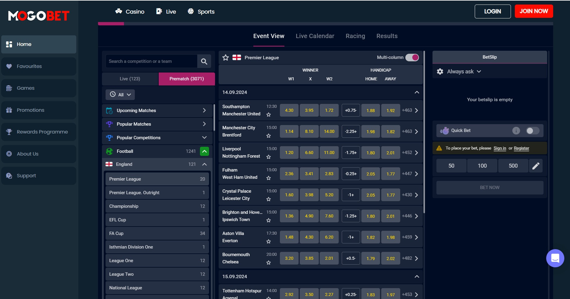 Mogobet sports betting