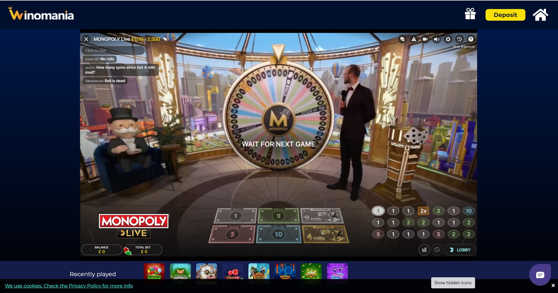 Monopoly Live is available to play at Winomania