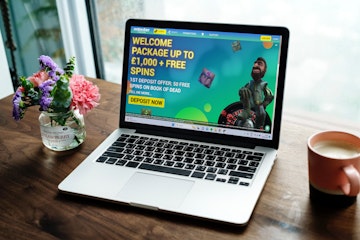 Monster Casino on laptop