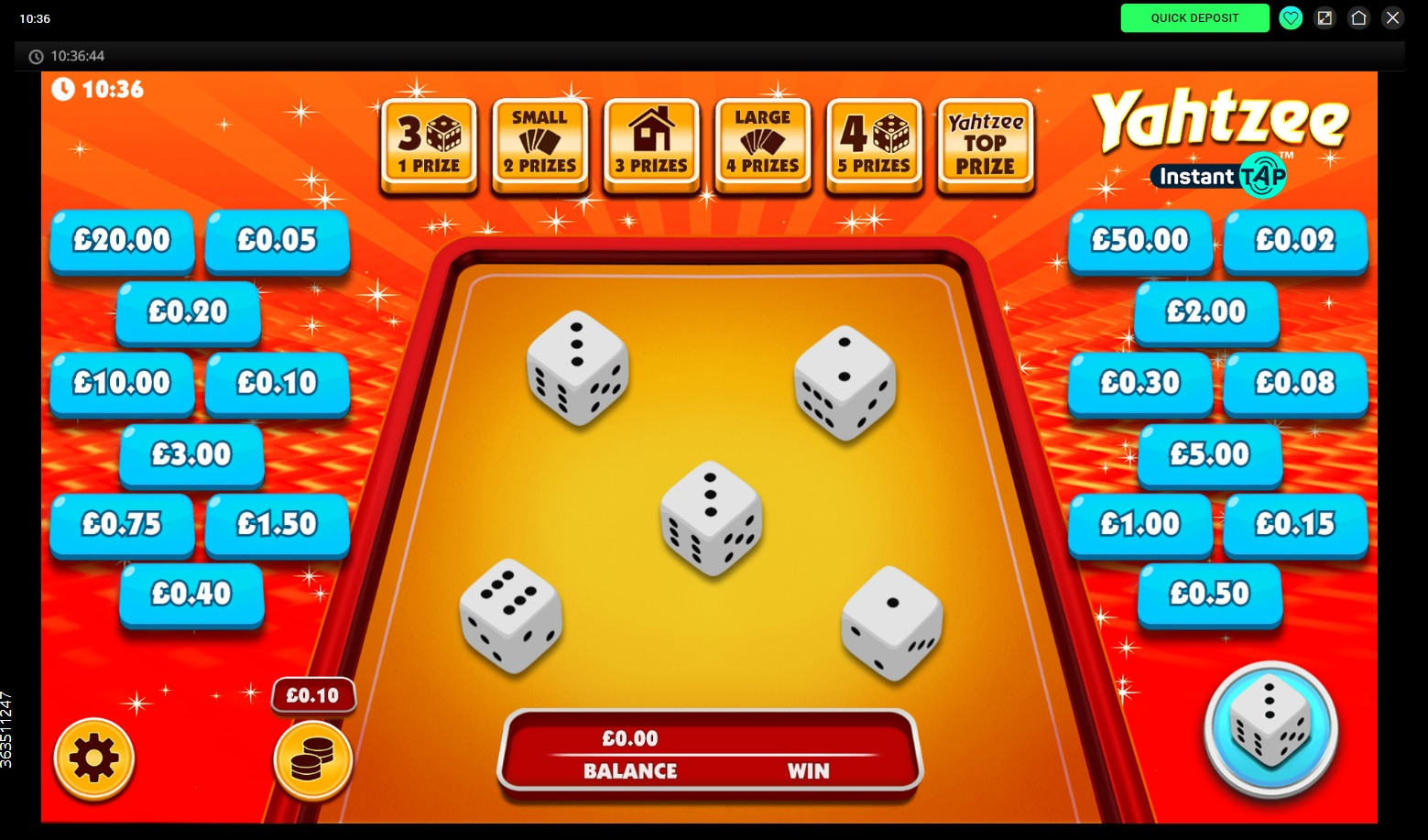 More niche titles such as Yahtzee can be played at Swift Casino