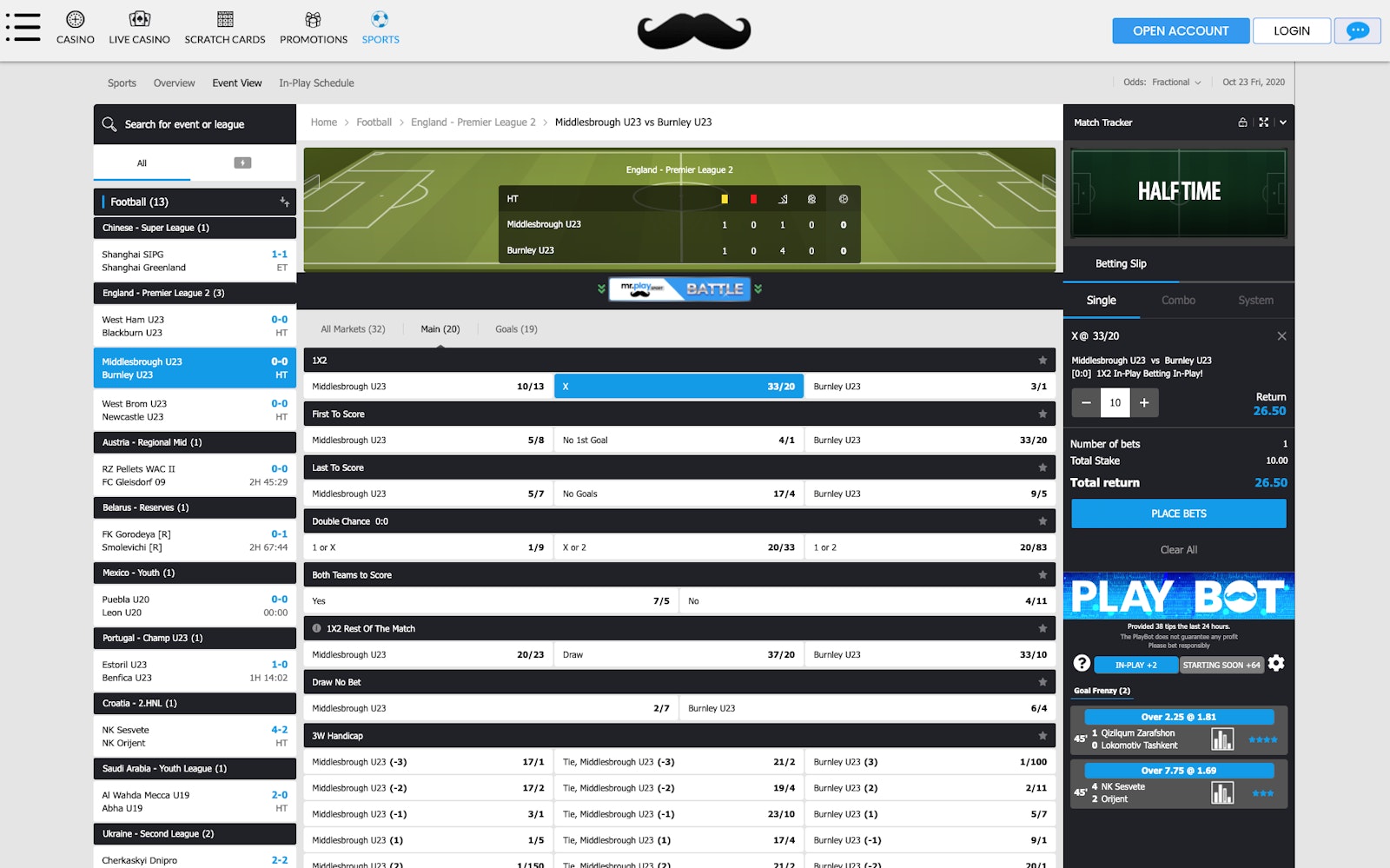 Mr Play Live Betting