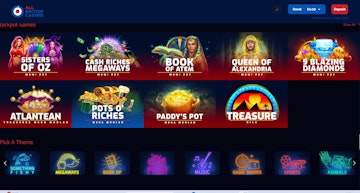 Navigation is made easier with quick links and shortcuts including sorting games by theme like in this image