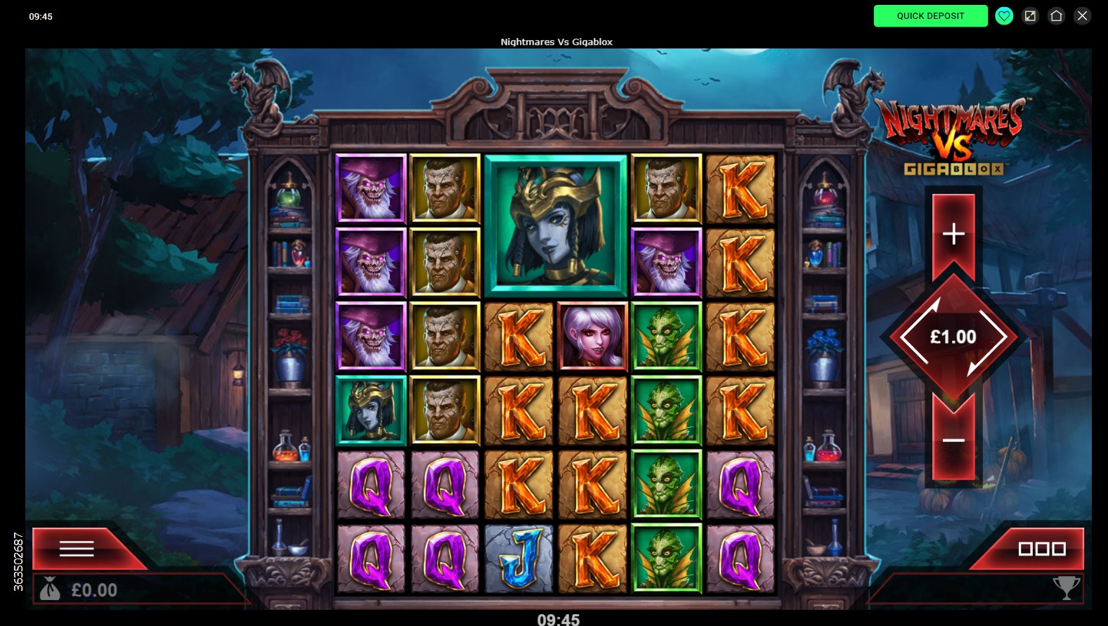 Nightmares vs Gigablox slot game on Swift Casino