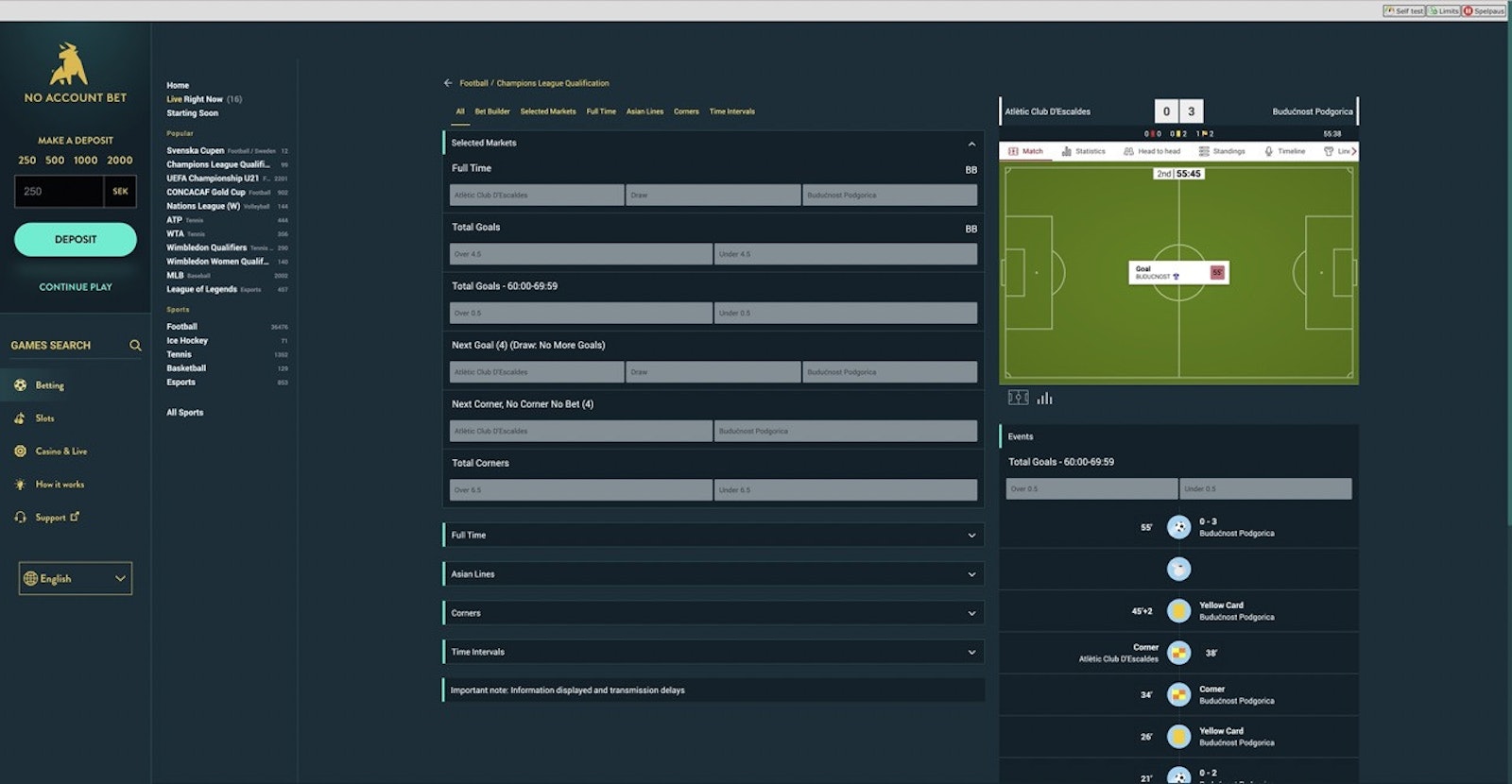 No Account Bet Live Betting