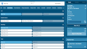 Picking selections for the bet builder with selected bets being added to the betslip for easy access
