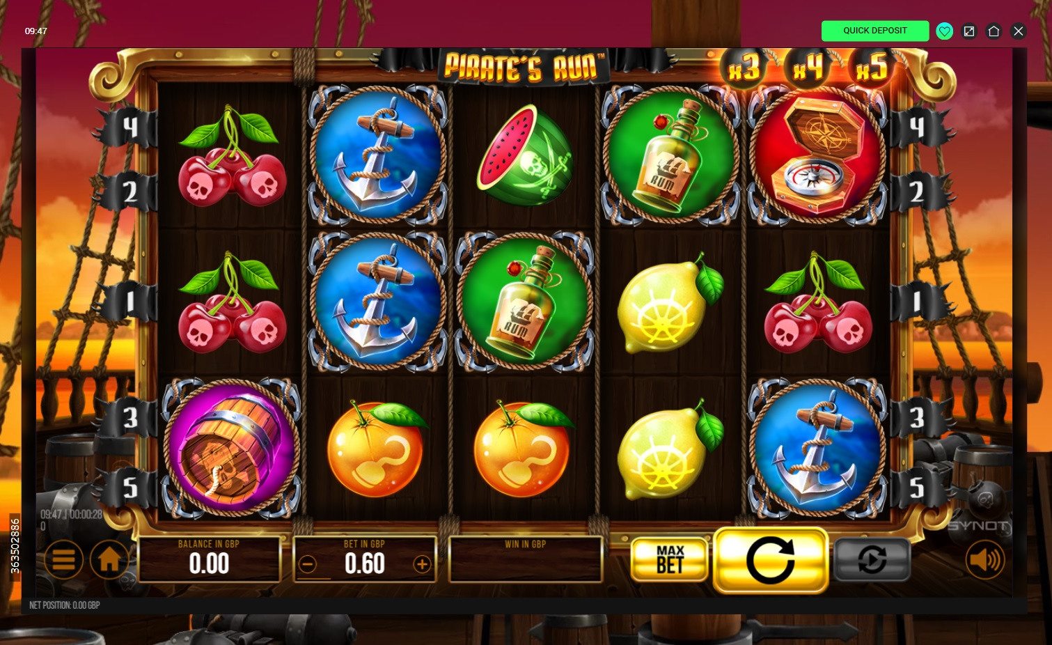 Pirates Run is an exclusive title to Swift Casino