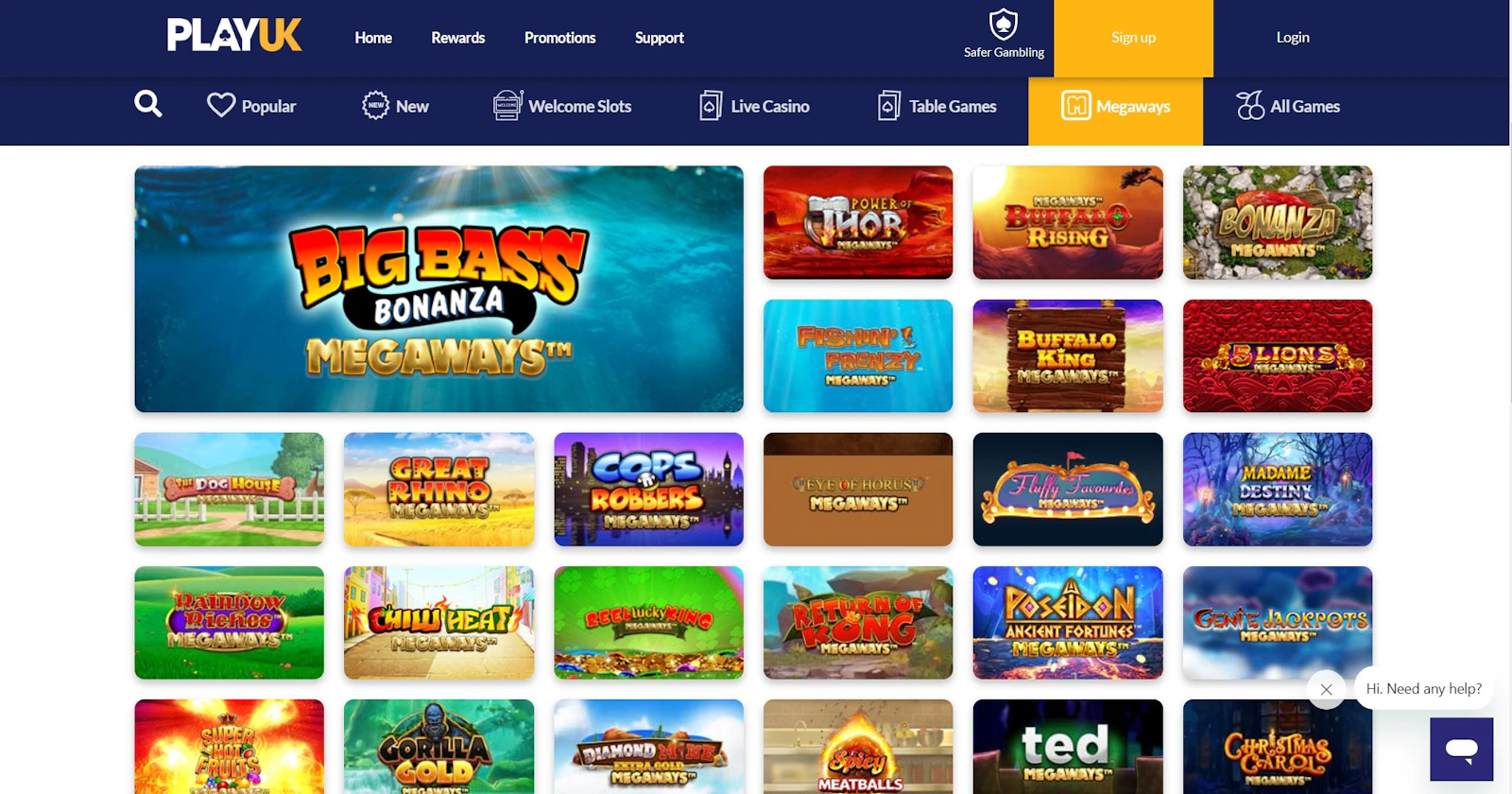 Play UK Megaways slot page