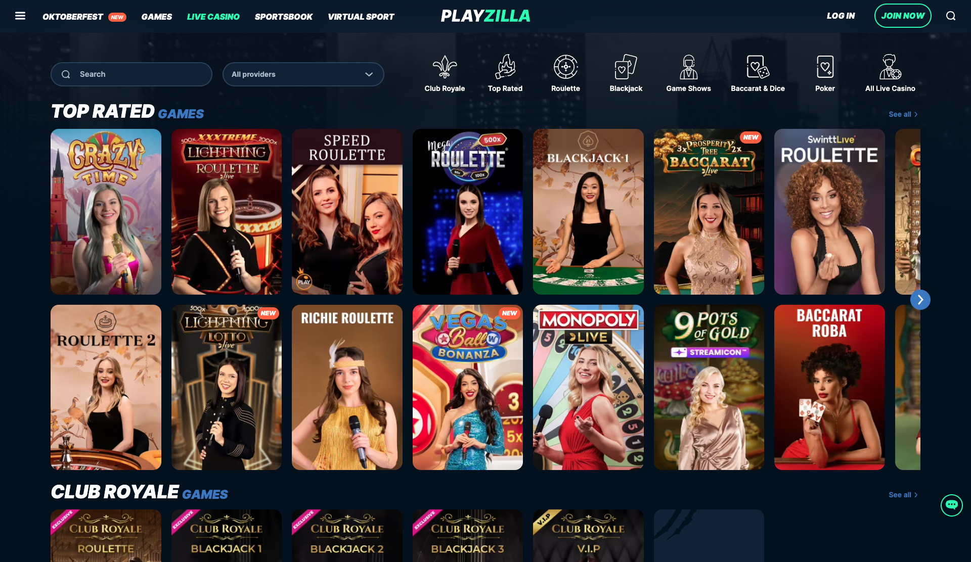 Play Zilla Live Casino