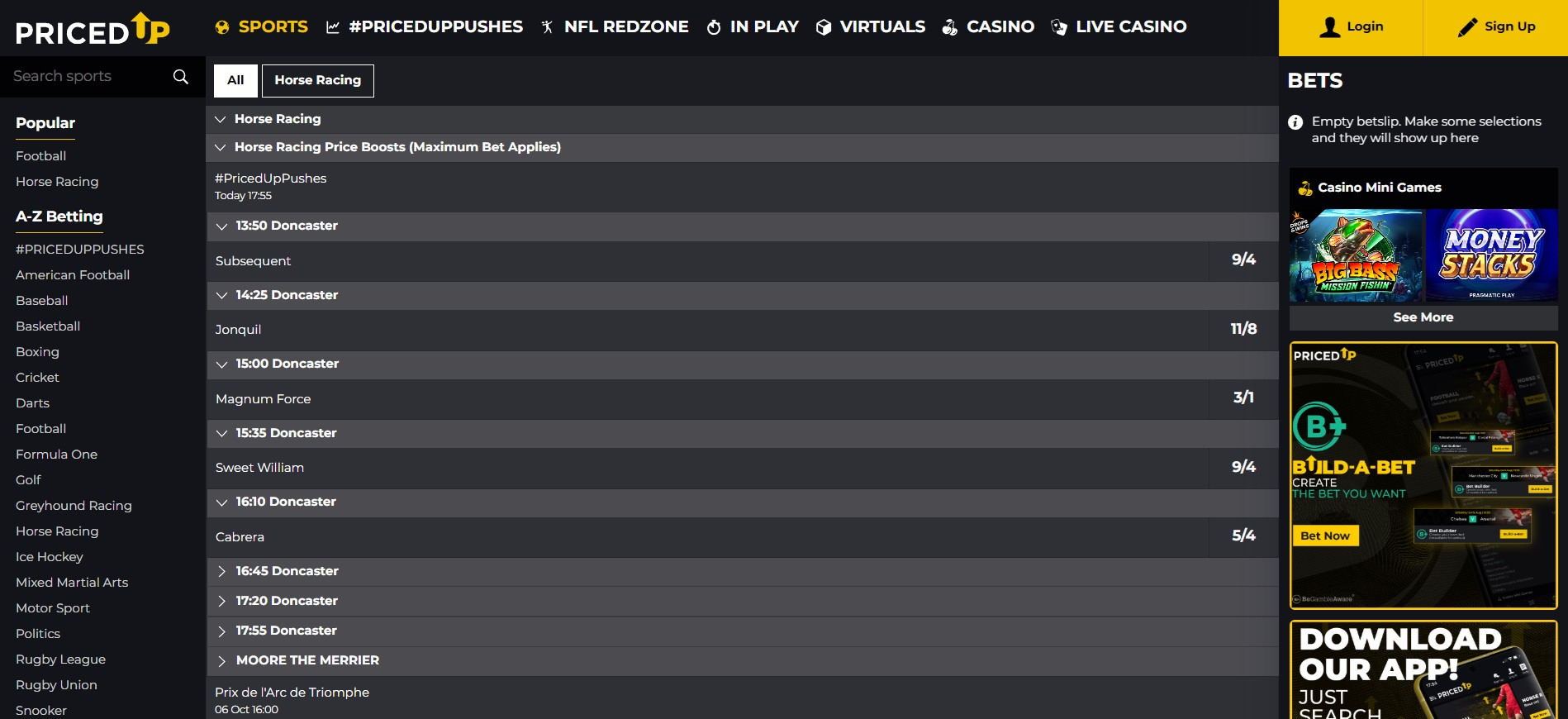 Priced Up Pushes Daily Promos section