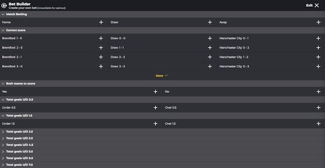 Priced Up bet builder