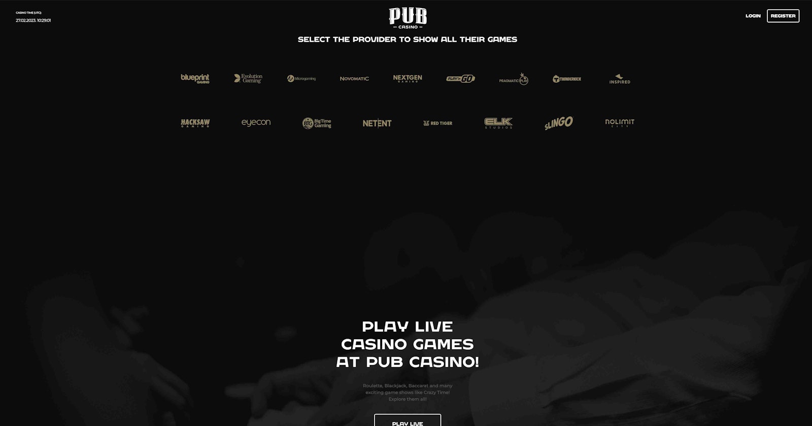 Pub Casino Gaming Providers