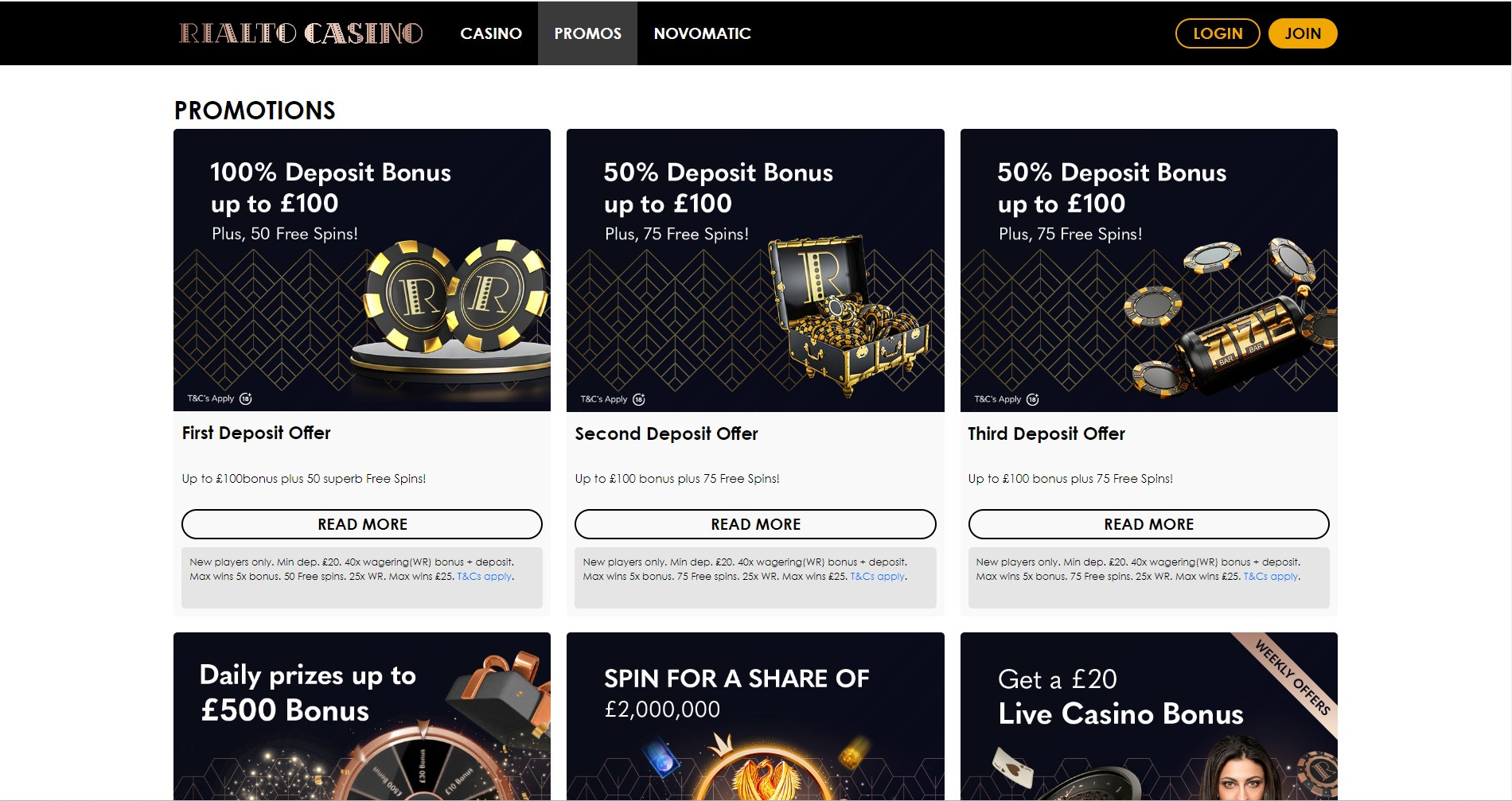 Rialto Promotions page