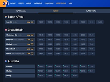 STS user viewing horse racing betting section