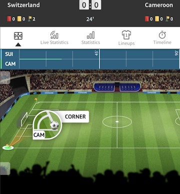 Screenshot of Tipicos live betting functionality