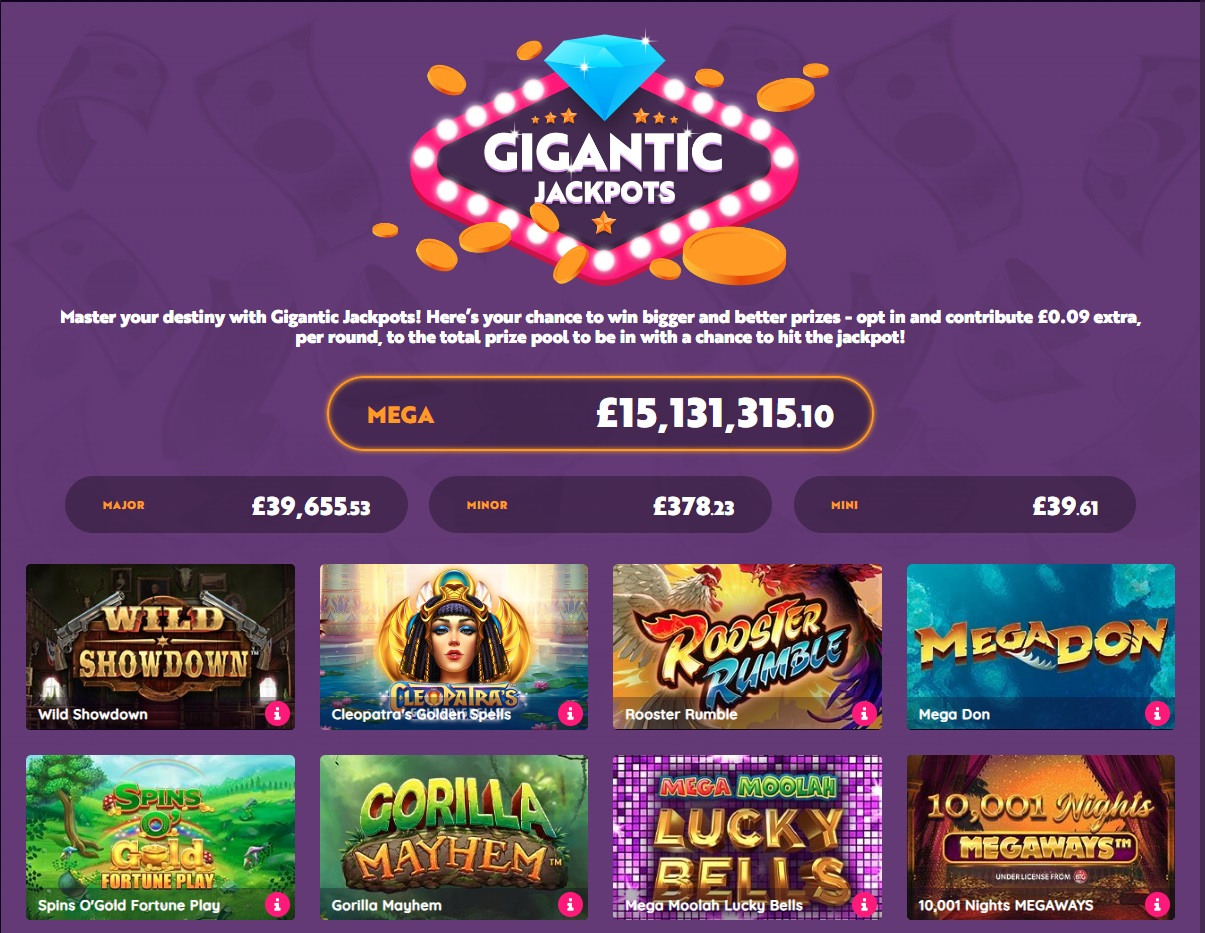 The Gigantic Jackpots at Pink Casino offer huge prize funds
