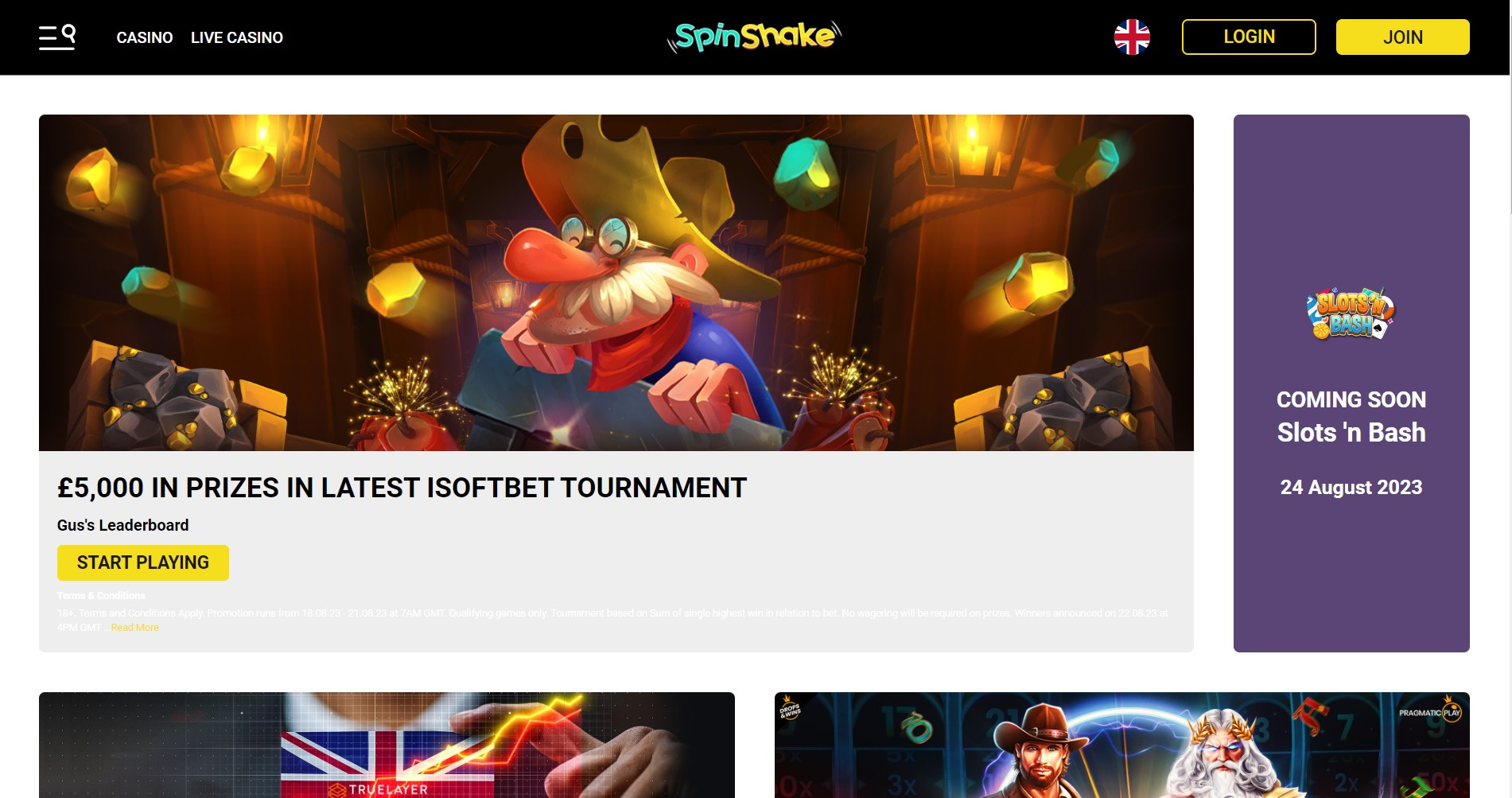 Spin Shake promotions page