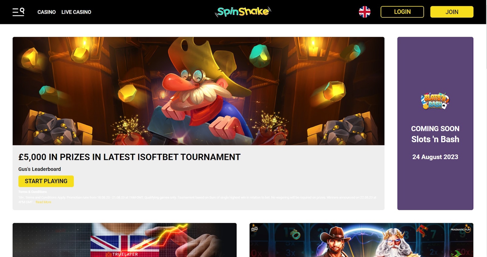 Spin Shake promotions page