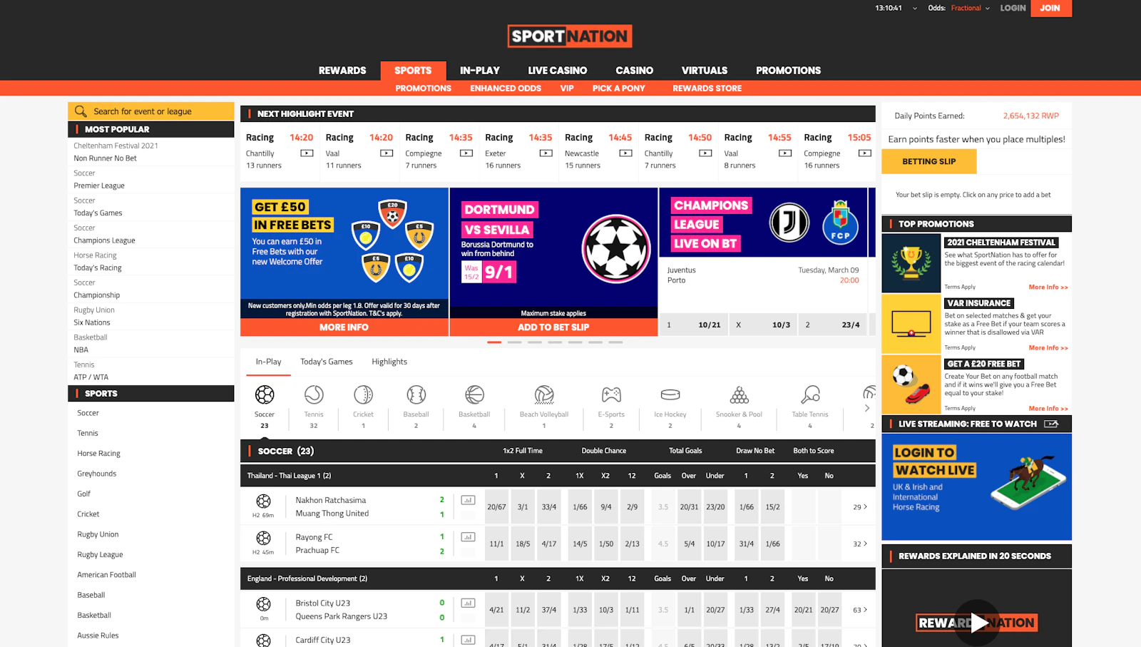 Sport Nation home page