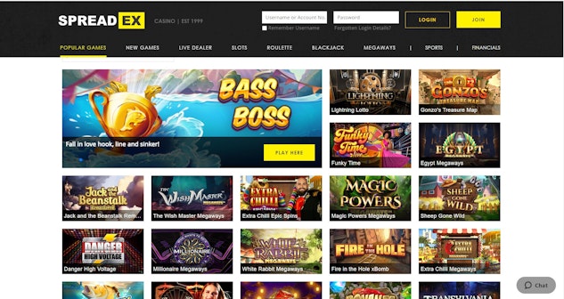 Spreadex offers many of the most popular slot and table titles around