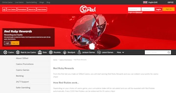 The Red Ruby Rewards home page