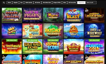 There are plenty of slot options available including Megaways Wilds and more