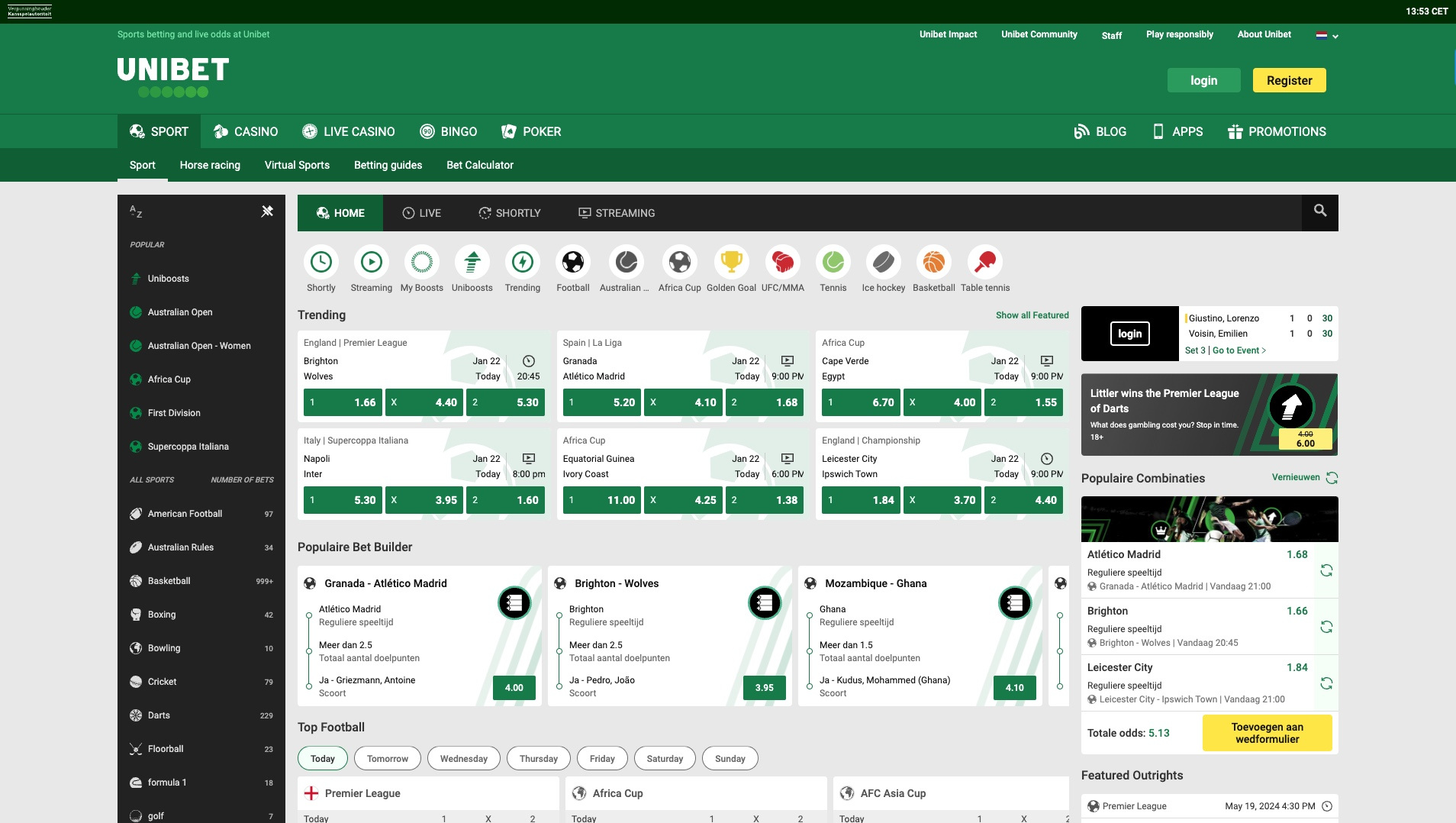 Unibet Netherlands Sports