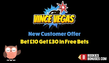 Vince Vegas Bet 10 Get 30 promo